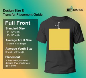 Transfer Placement & T-Shirt Design Size Chart | DTF Station