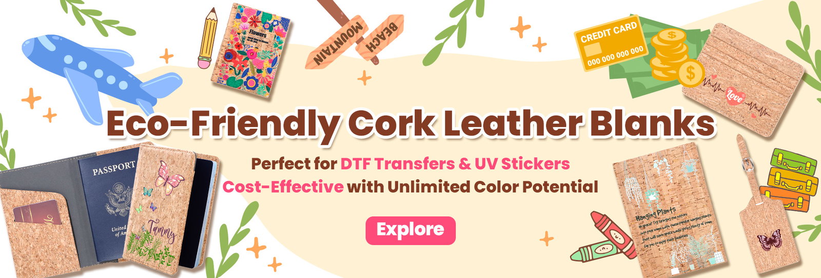 Soft Cork DTF Blanks