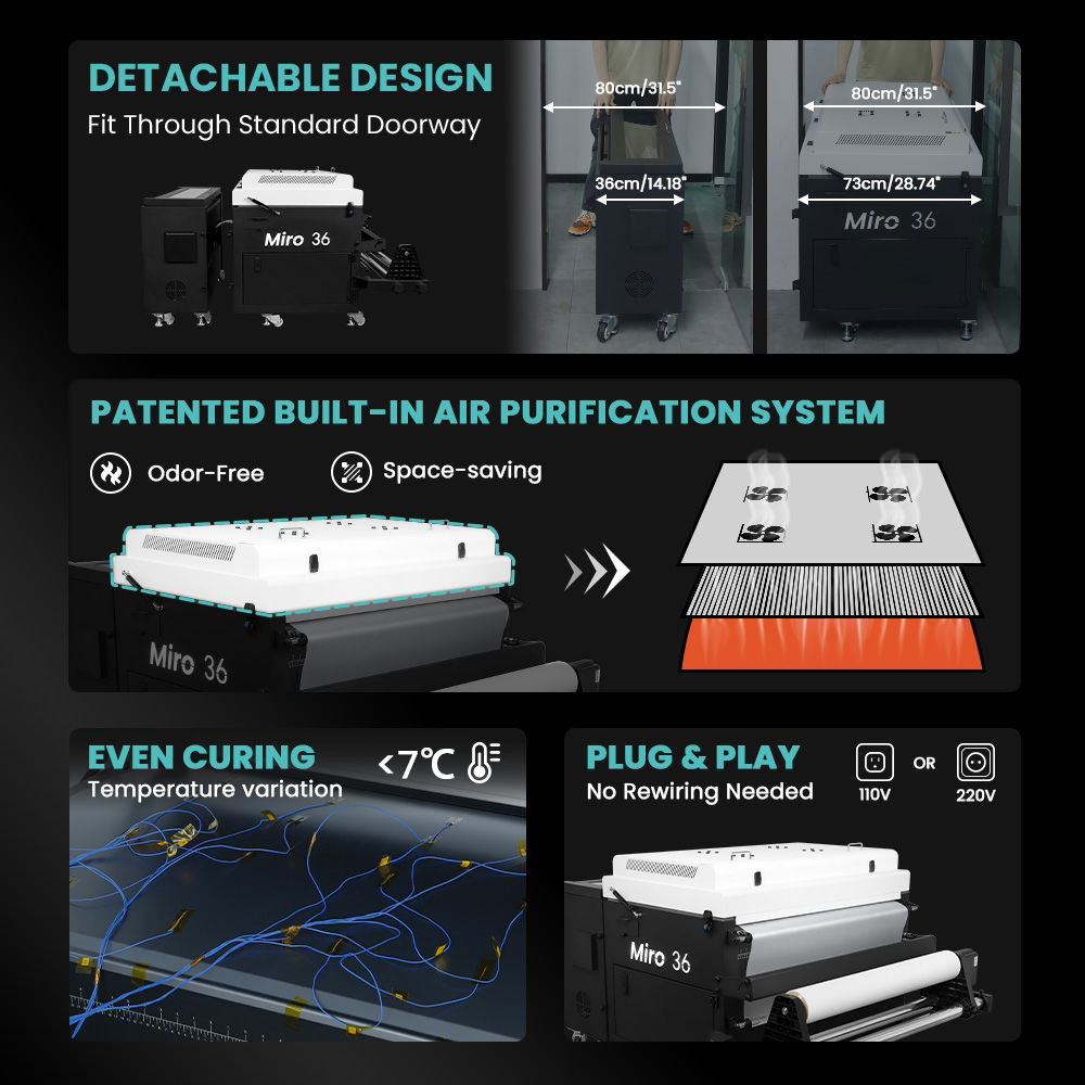 Miro 36 DTF Powder Shaker & Dryer - High-Efficiency Curing | DTF