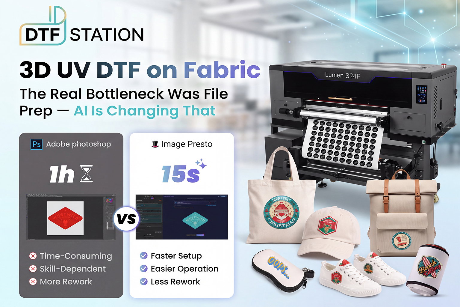 3D UV DTF Stickers on Fabric